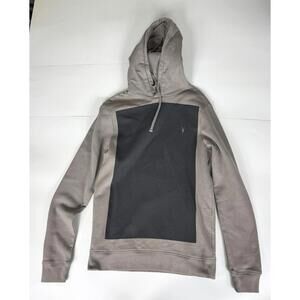 Allsaints Mens Cotton Printed Beige Lobke Casual Hoodie Pullover Size XS